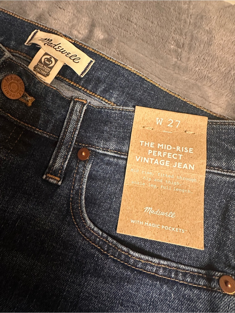 Madewell Mid-Rise Perfect Vintage Jeans - Dark Blue (W27)